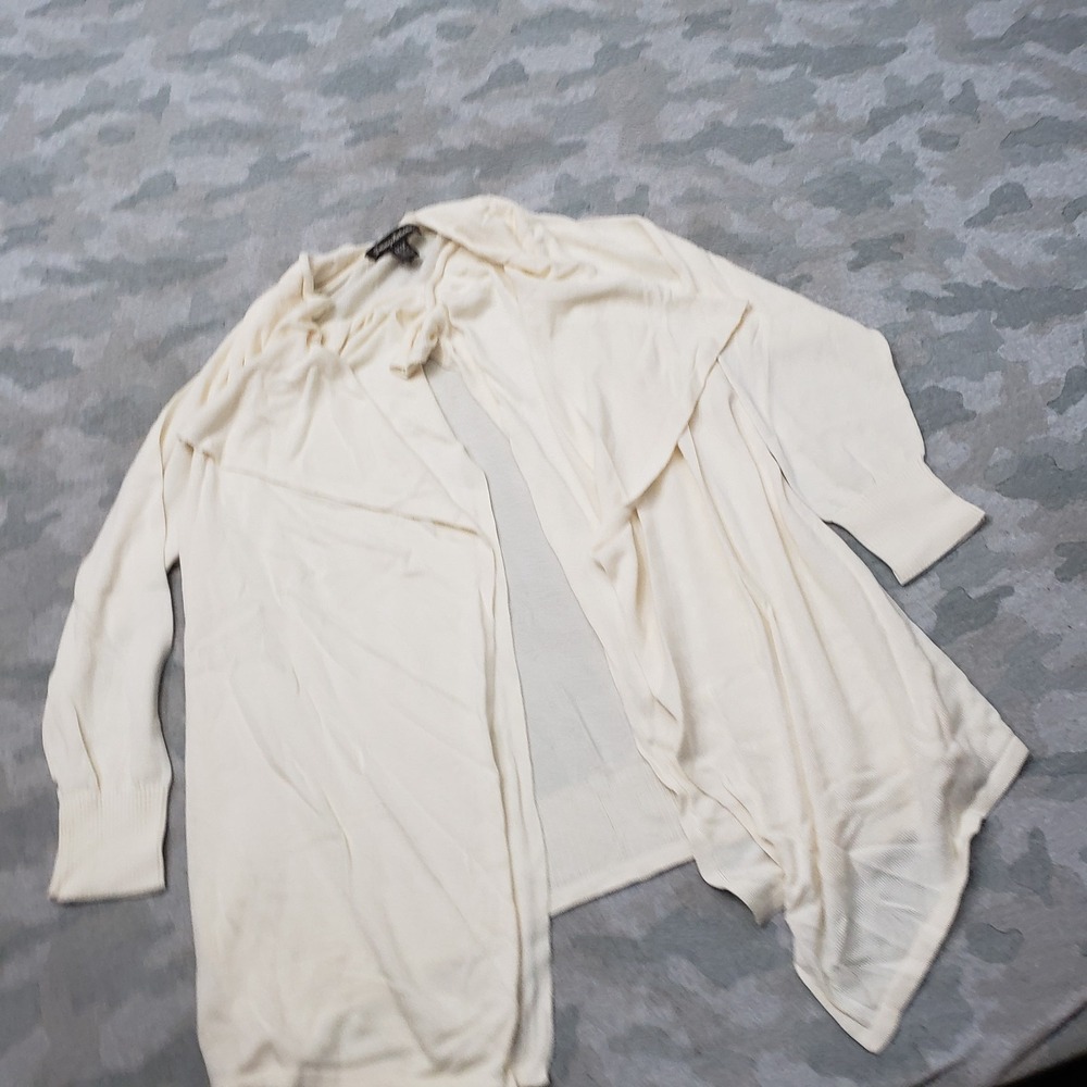 Tommy Bahama Cardigan Womens Medium Beige Open Front Long Sleeve - Picture 2 of 9